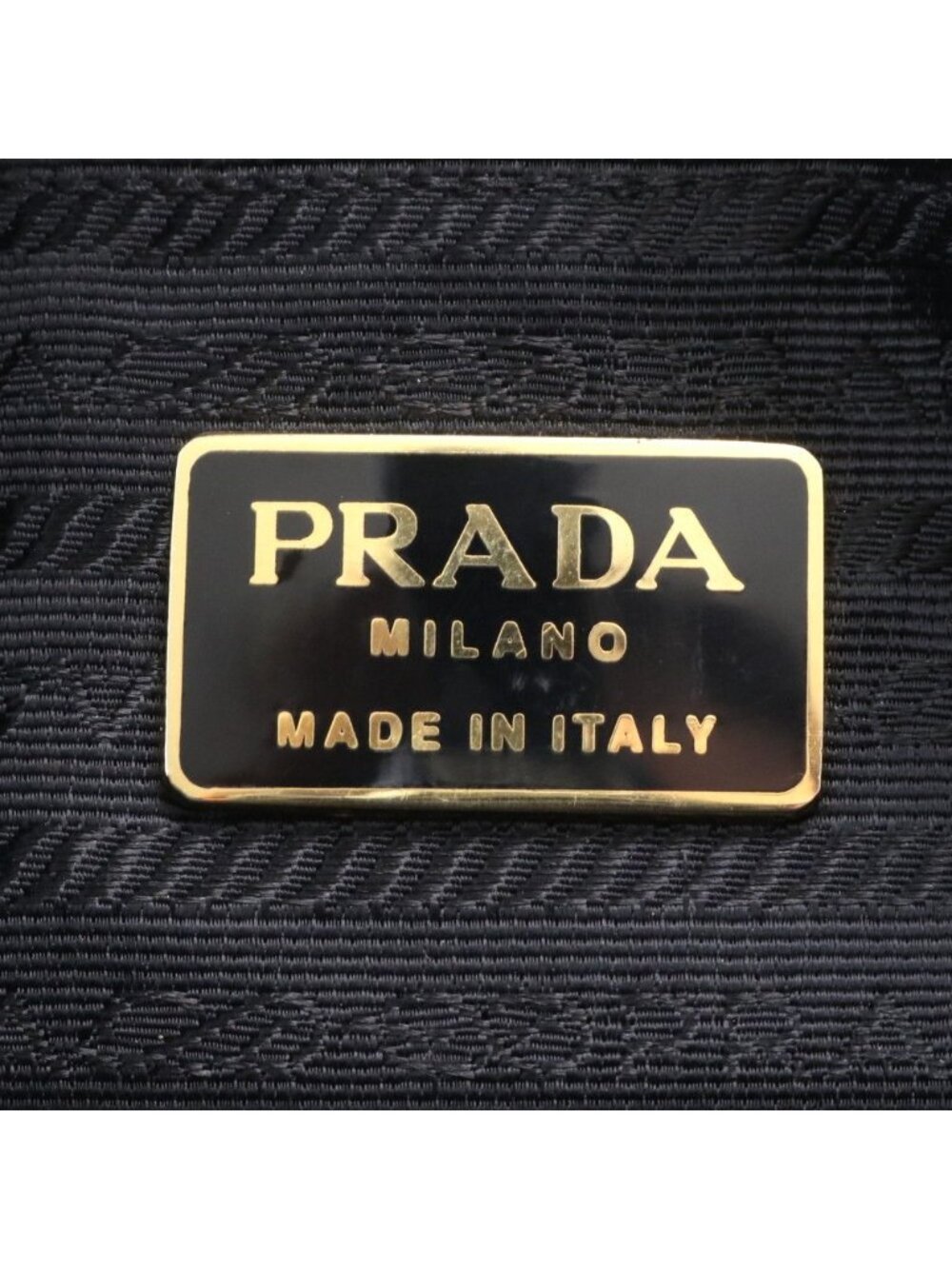 Prada Tessuto Nylon Quilted Triangle Logo Chain Shoulder Bag Black Rem - Picture 7 of 7